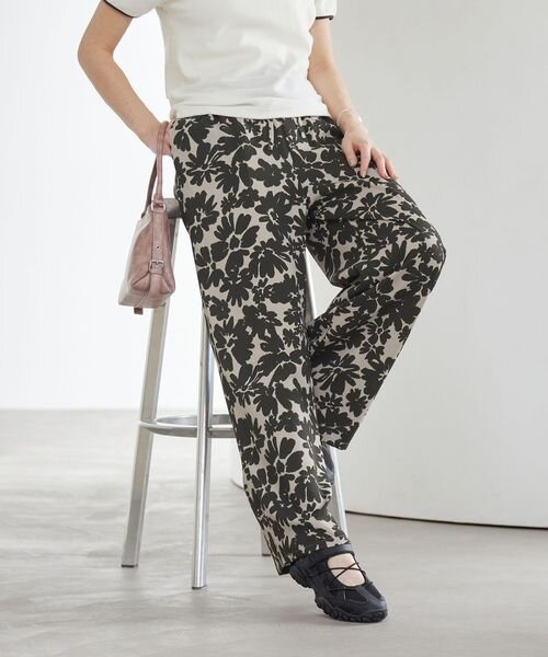フラワープリント イージーパンツ ウォッシャブル