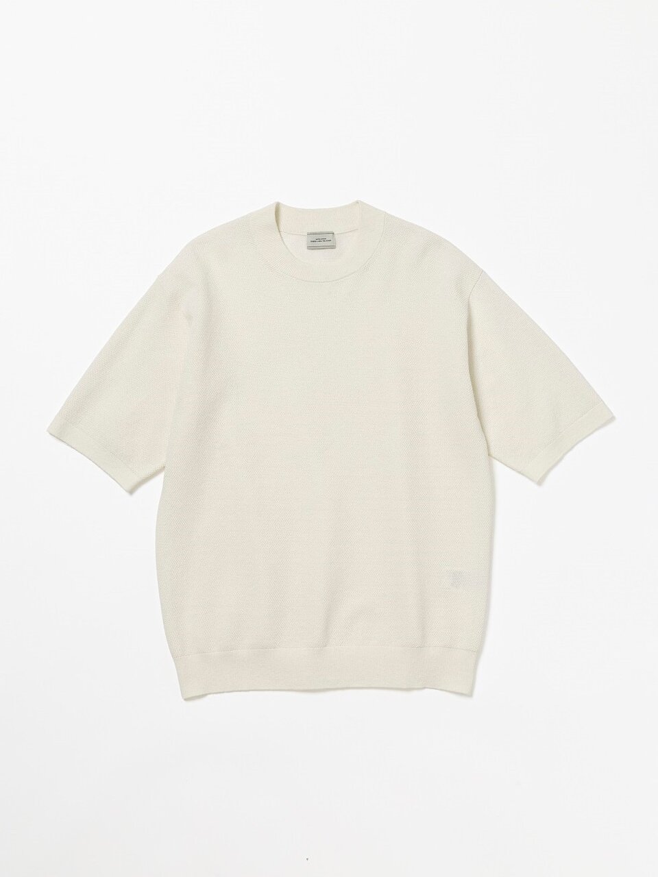 タック ピケ ビズ クルーネック ニット ―ウォッシャブル―