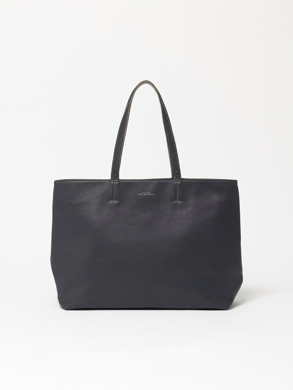 シボ レザーライク ジップ トート バッグ