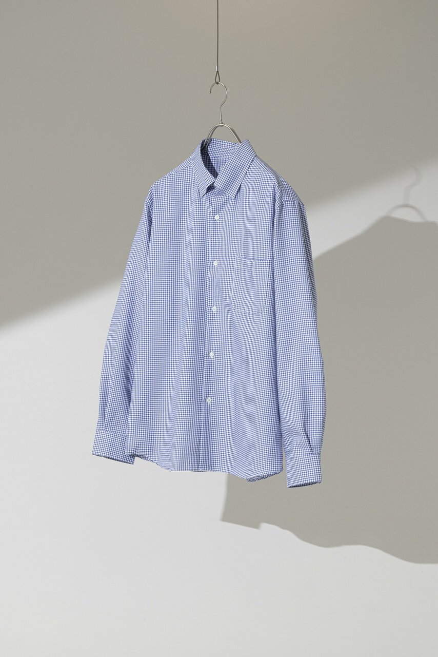 エブリット コットンオックス ギンガムチェック スナップ ボタンダウン シャツ ―イージーアイロン―