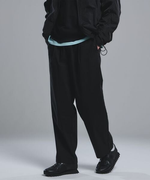 リネンミックス W4 ワイド イージーパンツ ―ストレッチ―