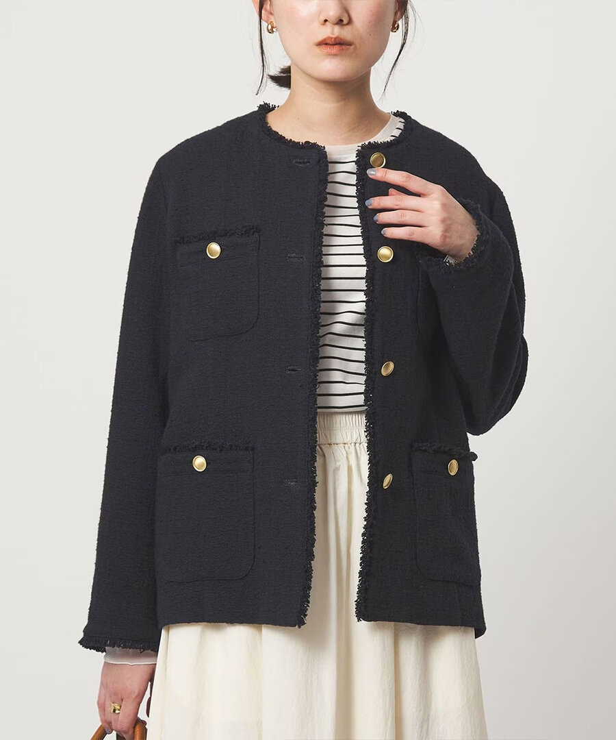 ノーカラー ジャケット