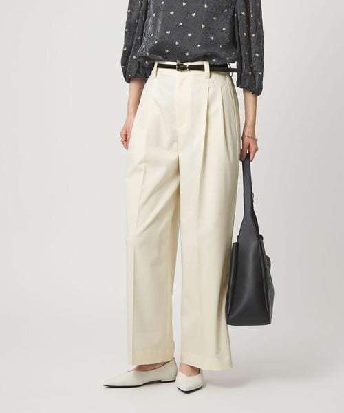 ［size SHORT/TALLあり］ツイル イージー ワイド パンツ オフホワイト