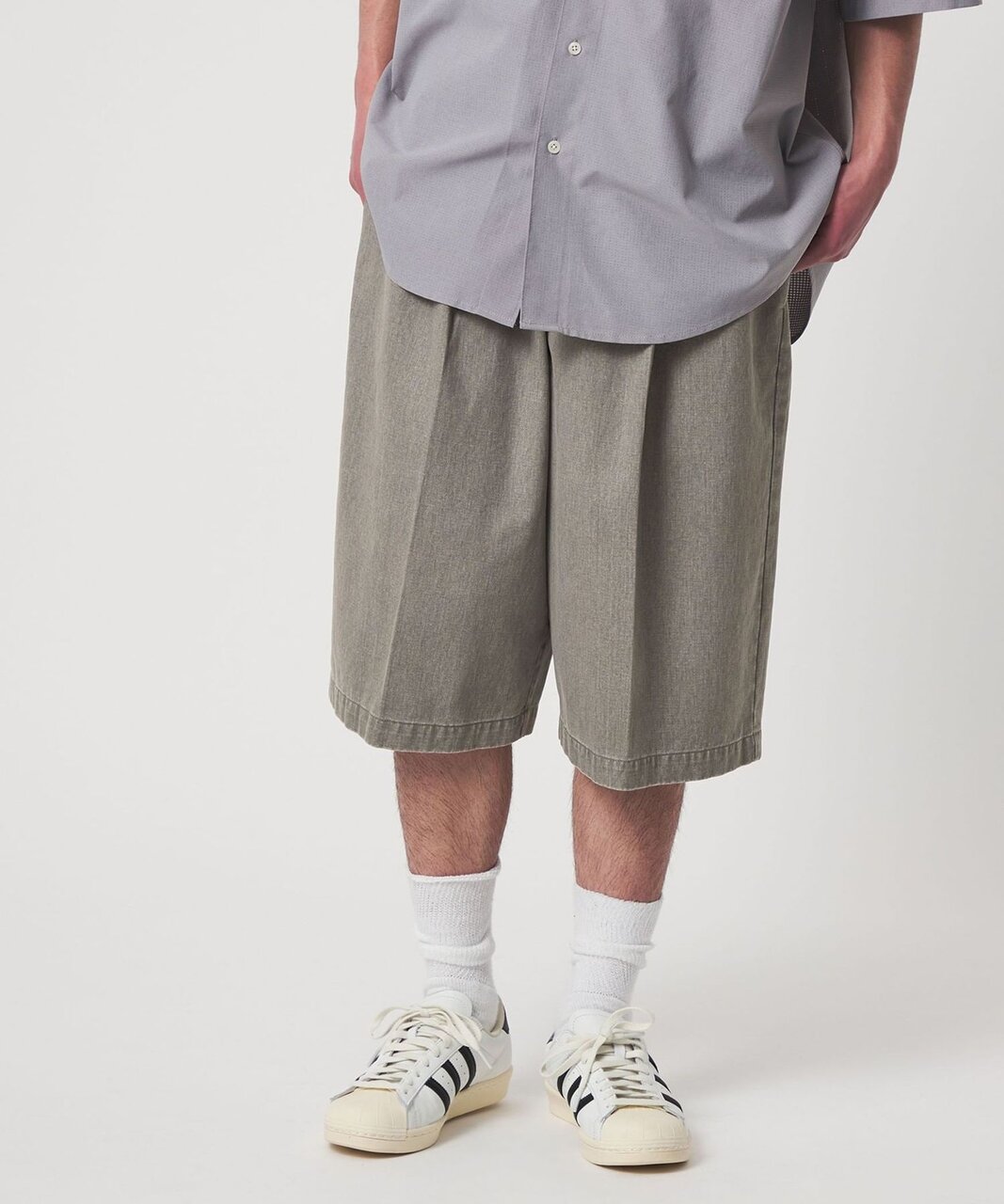 ＜CITEN＞ウォッシュツイル2プリーツショートパンツ