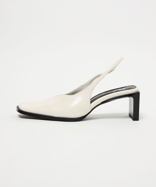 ＜SY＞ スクエアエッジヒールバックベルト パンプス55↑