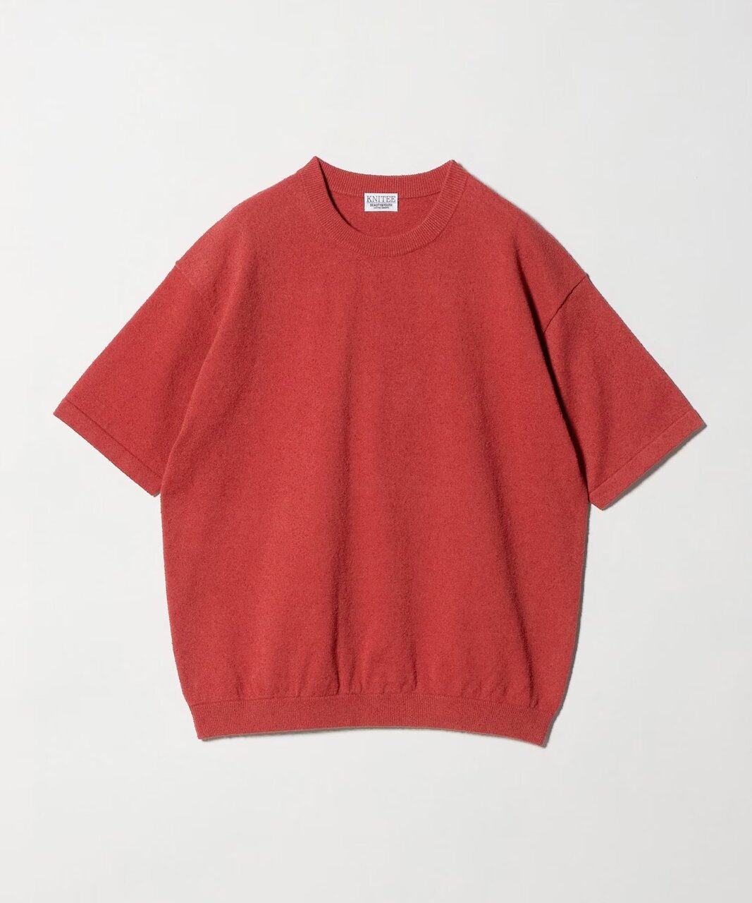 ペーパーヤーン サドルスリーブ クルーネック ニット ウォッシャブル