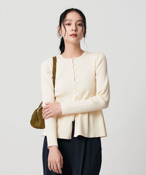 【WEB限定 Wardrobe DAILY MINIMAL】ペプラム2WAY リブニットプルオーバー ウォッシャブル