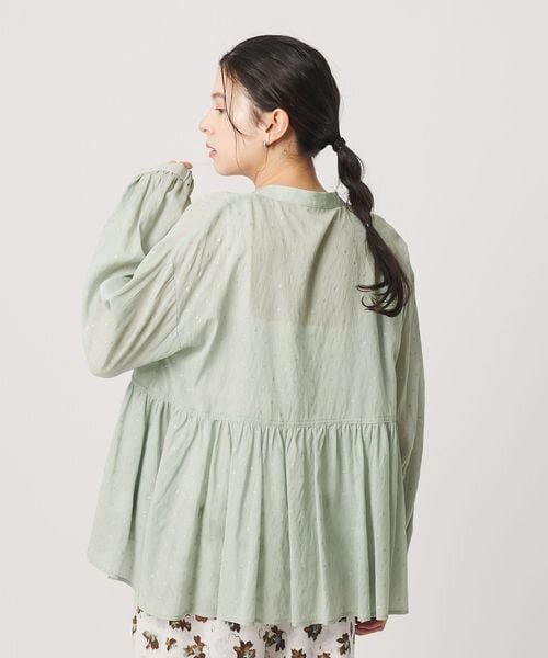 【WEB限定】グリッタードット ギャザーブラウス