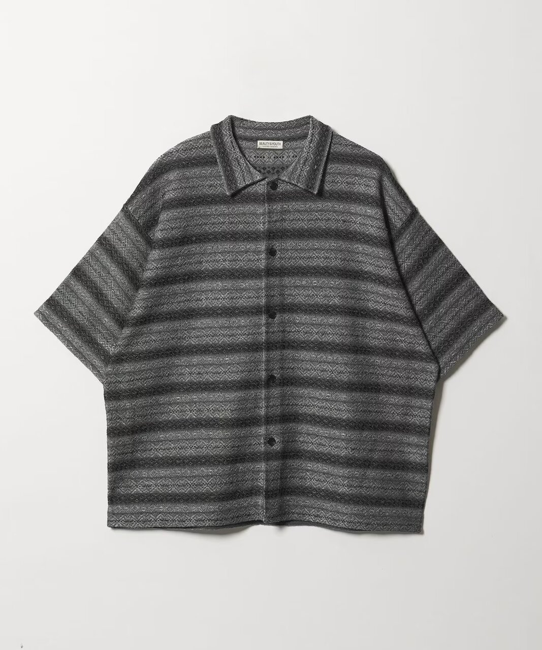 フェアアイル ショートスリーブ ニットシャツ ウォッシャブル