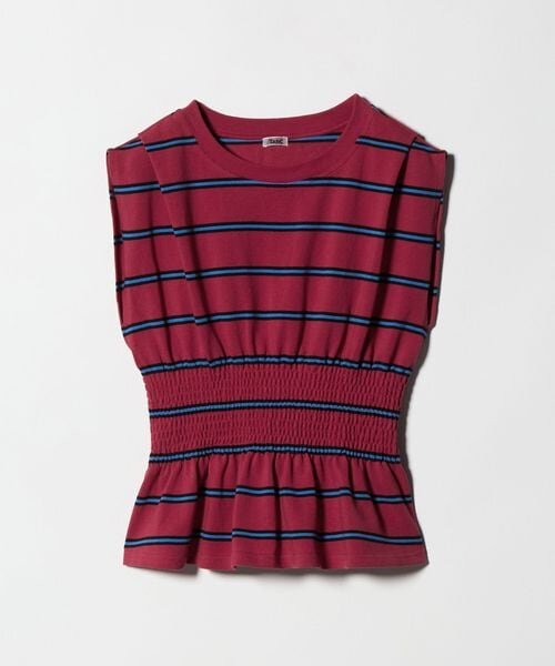 ＜TanC TOKYO＞PIQUE BORDER SHIRRING NO SLEEVE/カットソー