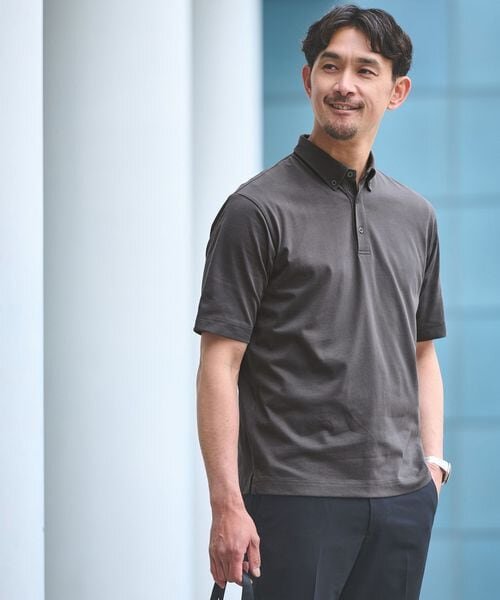 【WEB限定】JUST fit デイリー ドライ ボタンダウン 半袖 ポロシャツ ―吸水速乾・抗菌―