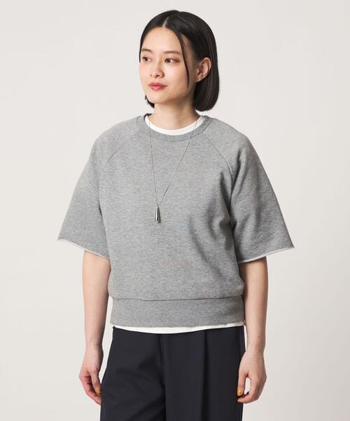 ラメ ウラケ ハーフスリーブスウェット