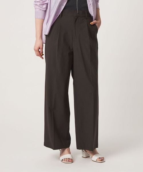 メランジ 1プリーツ ワイドパンツ ‐ウォッシャブル‐
