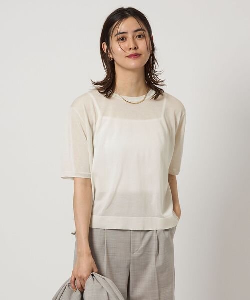 Circ クロップド ニット TEE ―接触冷感―