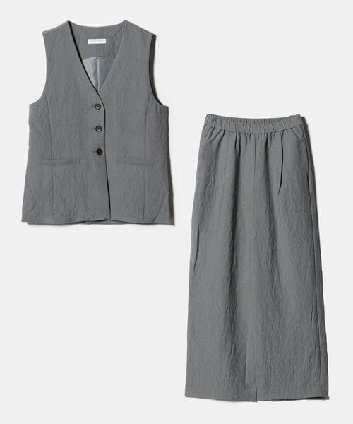 シボ ベスト＋パンツ ‐セットアイテム・ウォッシャブル‐