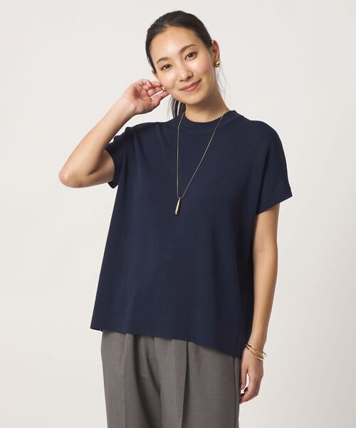 ハイネック フレンチスリーブニット ‐ウォッシャブル‐