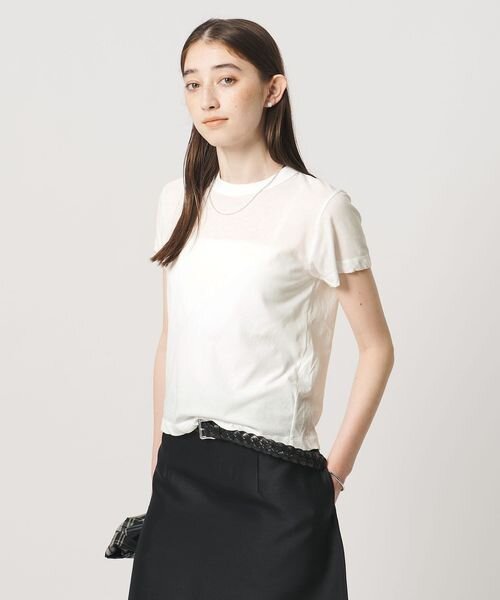 ＜ATON＞ツイスト ヘム Tシャツ