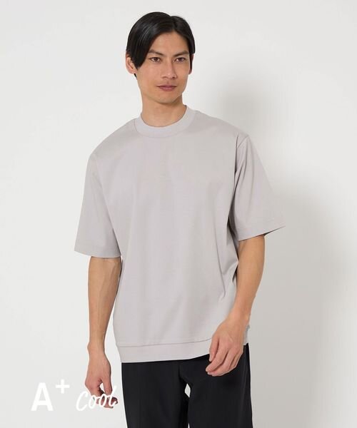 A＋ COOL スムース クルーネック カットソー ―接触冷感・抗菌―