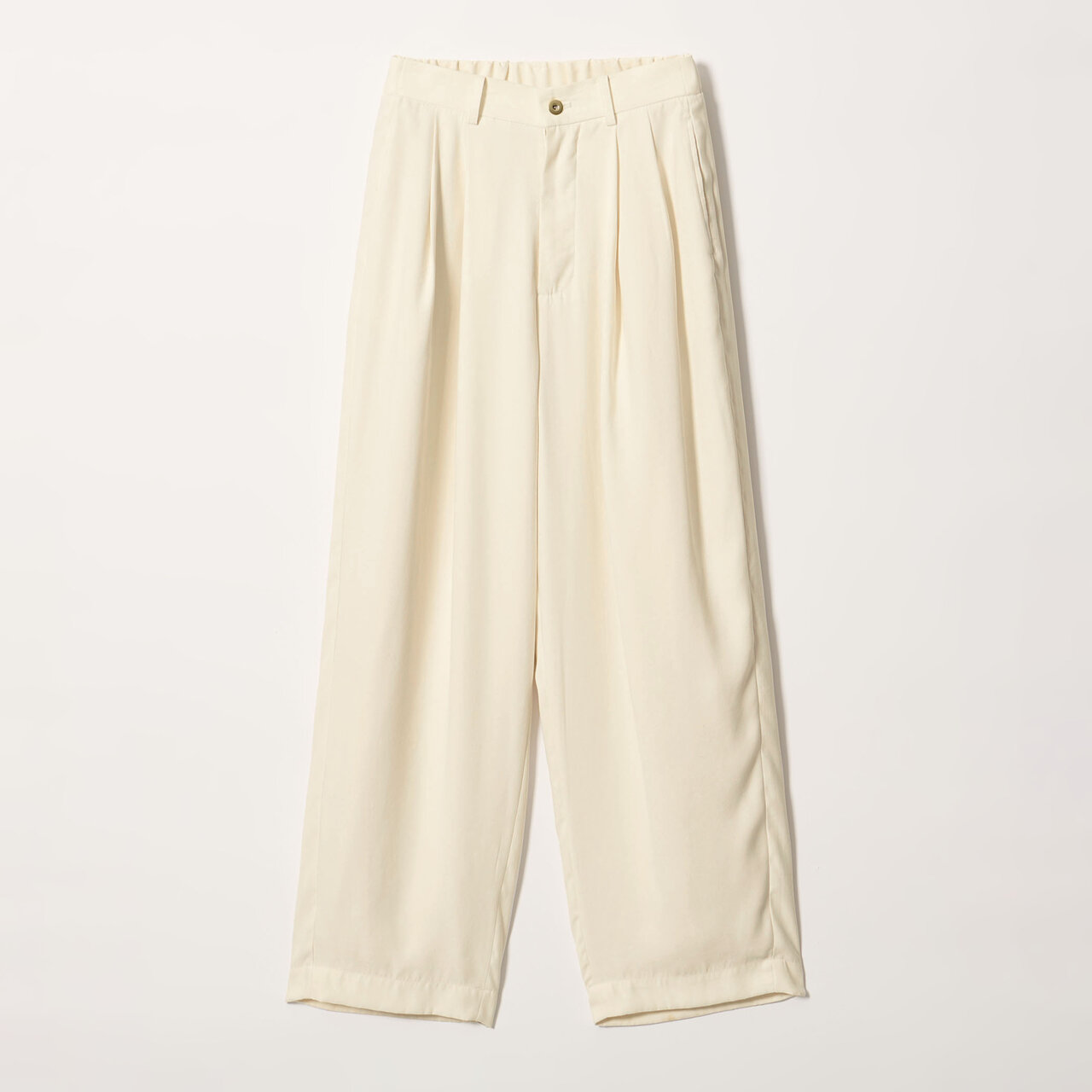 ＜conte＞スエードライク タックワイドパンツ WHITE