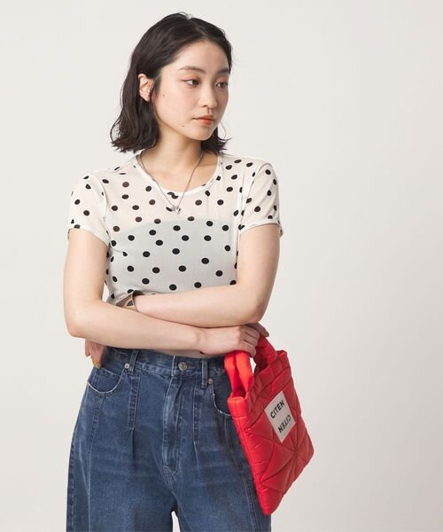＜CITEN＞シアードットキャップスリーブトップ