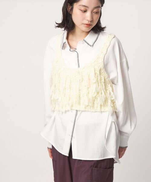 ＜CITEN＞フリンジニットビスチェ