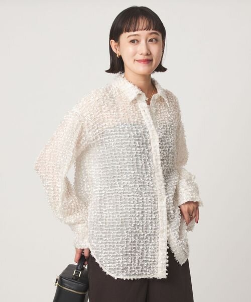 シアー ジャガード シャツ