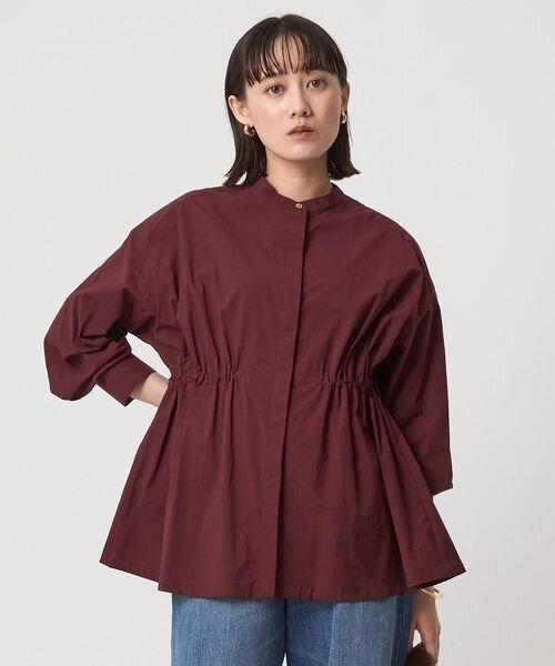 ウエスト ギャザー ハオリ ロングスリーブ シャツ