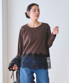 【WEB限定 Wardrobe DAILY MINIMAL】ヘムレース ブラウス ウォッシャブル