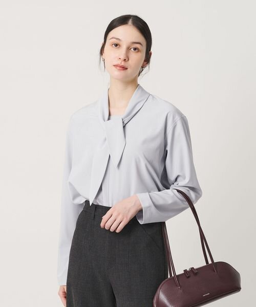 【WEB限定 Wardrobe DAILY MINIMAL】スカーフ ボウタイブラウス ウォッシャブル