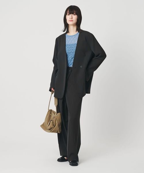 【WEB限定 Wardrobe DAILY MINIMAL】ダブルクロス カラーレスジャケット ウォッシャブル