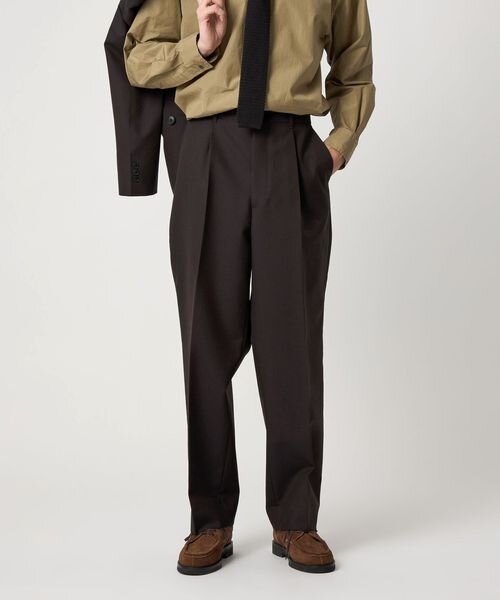 ＜Steven Alan＞ ウール オックスフォード アウト ワンプリーツ スラックス