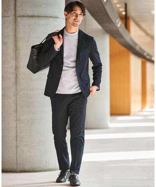 ユナイテッドアローズ JUST fit セットアップ サイズS NAVY WEB限定】JUST fit ウールライク ナロー セットアップ ジャケット