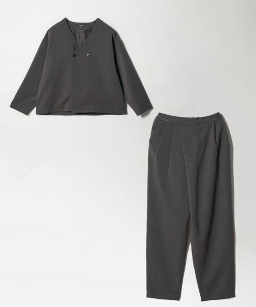 ノーカラージャケット ＋ タックパンツ セット / キッズ 140cm―160cm