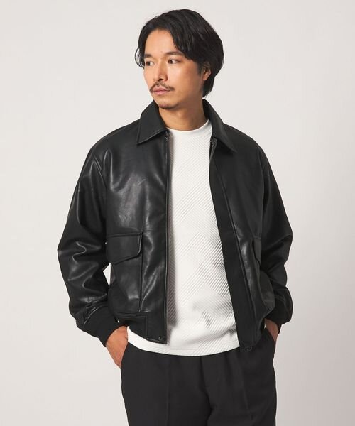 レザーライク フライトブルゾン