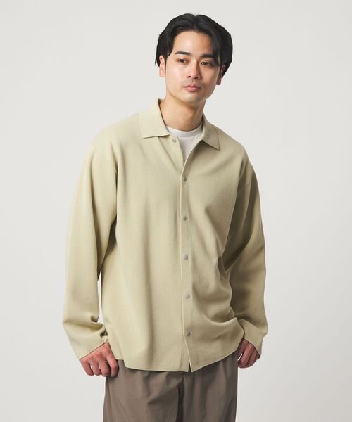 スナップ ポロカラー カーディガン