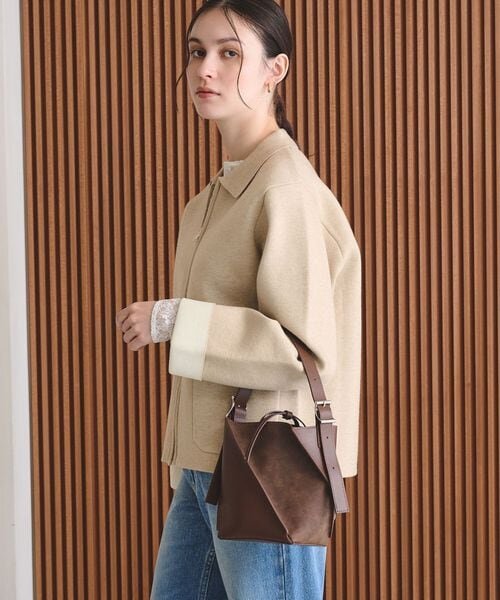 【WEB限定 Wardrobe DAILY MINIMAL】バイカラー ジップ カーディガン