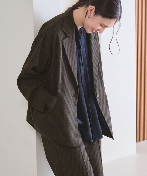 【WEB限定 Wardrobe DAILY MINIMAL】テーラード チェック ジャケット