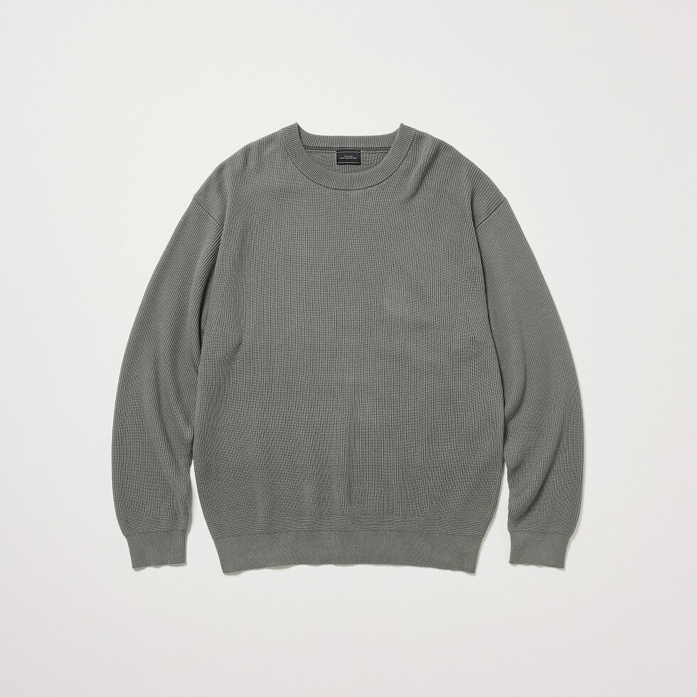 アゼ編み クルーネック ニット