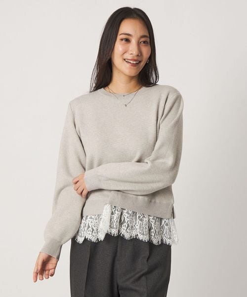 ジャガード レースレイヤードニット ‐ウォッシャブル‐