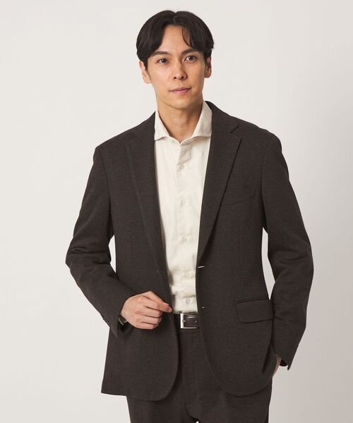 メランジ ジャージーツイル 2ボタン ジャケット―セットアップ対応―