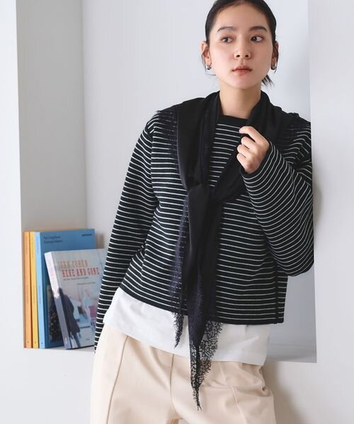 【WEB限定 Wardrobe DAILY MINIMAL】リバーシブルボーダー ニットプルオーバー ウォッシャブル