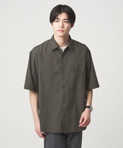 Dot Air ボックス レギュラーカラー 半袖 シャツ ―ストレッチ―