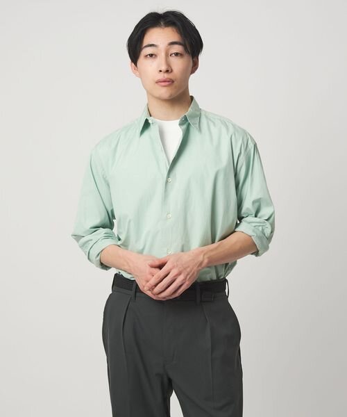 コットン ブロード ガーメントダイ レギュラーカラー 長袖 シャツ
