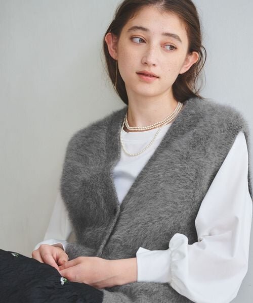 フォックスカシミヤ Vネック ベスト