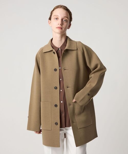 MILANO RIB BAL COLLAR COAT/ニットコート